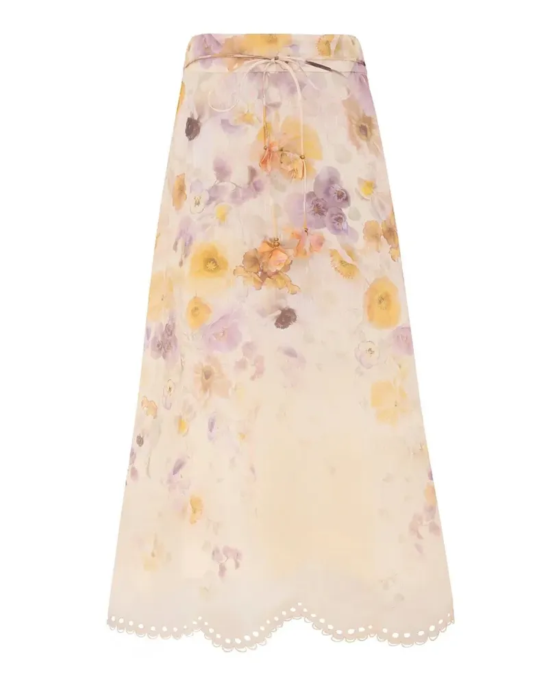 Zimmermann Memento Midirock mit Stickerei - Nude Nude