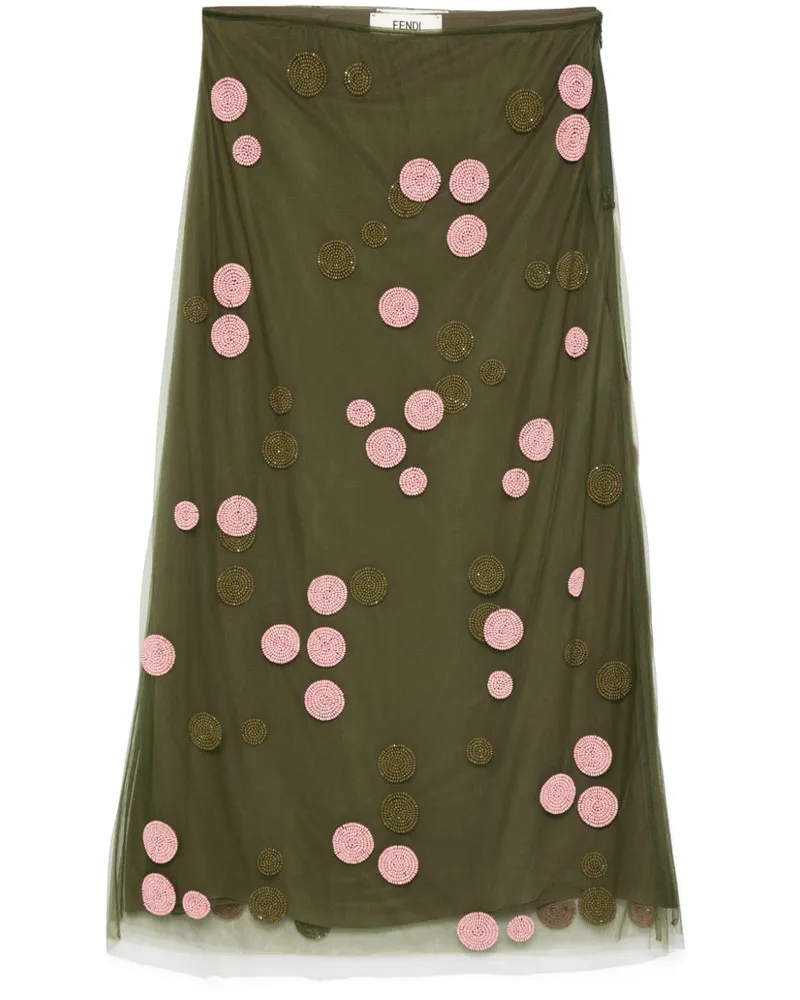 Fendi Tüllrock mit Polka Dots - Grün Grün