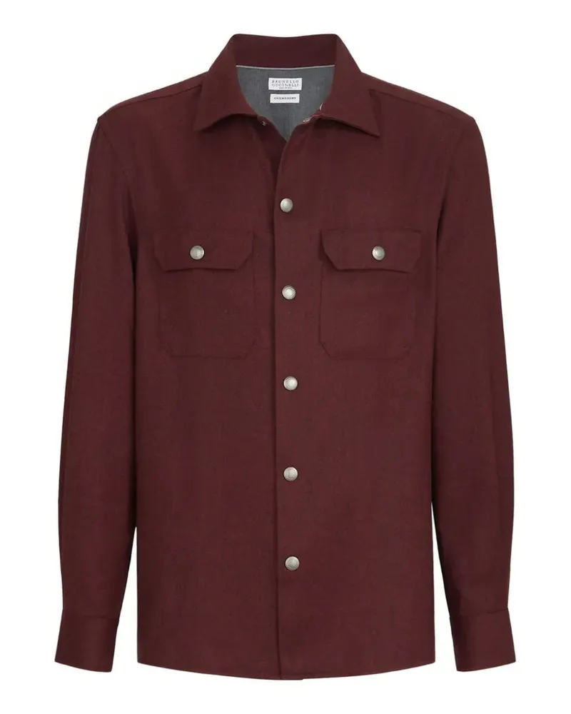 Brunello Cucinelli Flanell-Hemdjacke mit Brusttaschen - Rot Rot