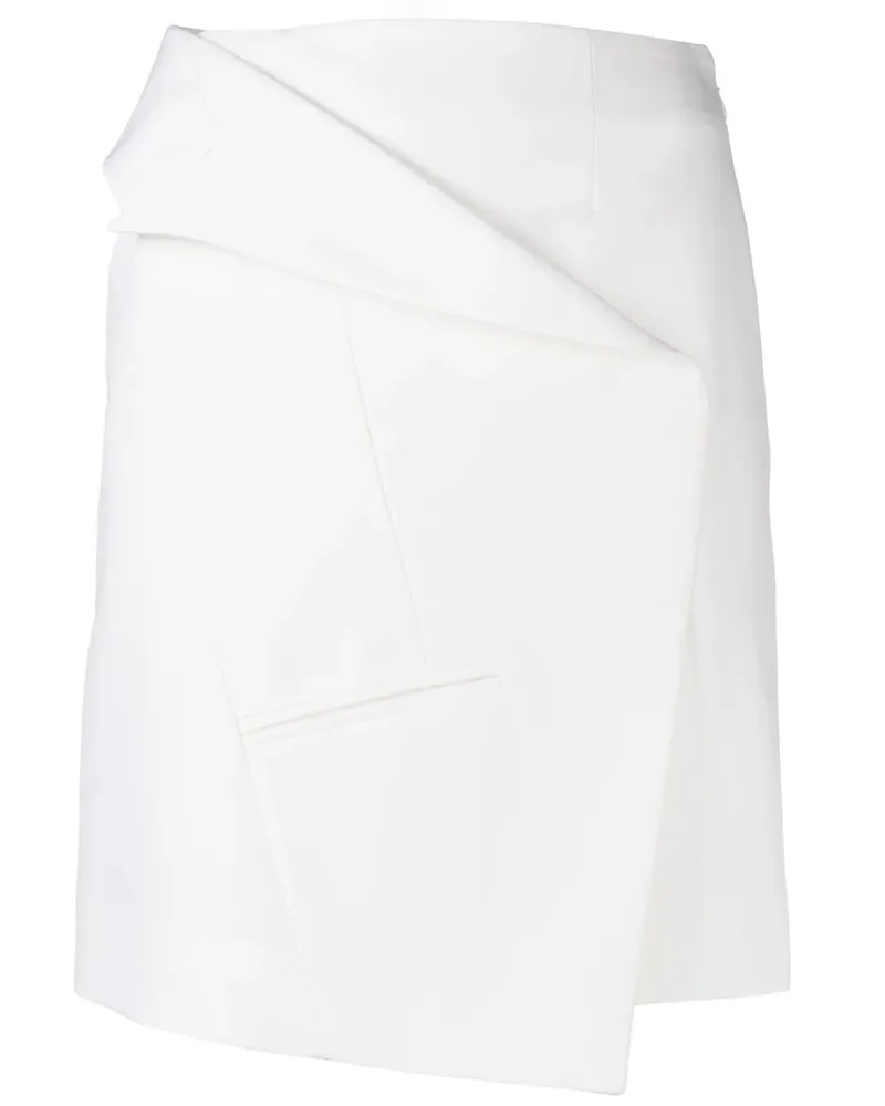 Alexander McQueen Asymmetrischer Minirock - Weiß Weiß