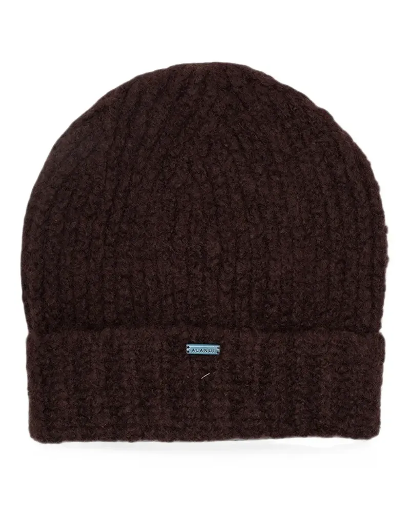 Alanui ribbed-knit cashmere beanie hat - Braun Braun