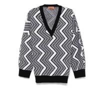 Pullover mit Zickzackmuster - Schwarz
