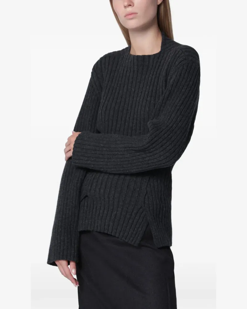 Victoria Beckham Geripptes Pulloverkleid - Grau Grau