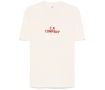 T-Shirt mit Logo-Print - Nude
