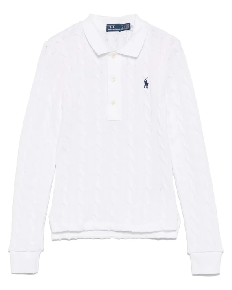 Ralph Lauren Poloshirt mit Zopfmuster - Weiß Weiß