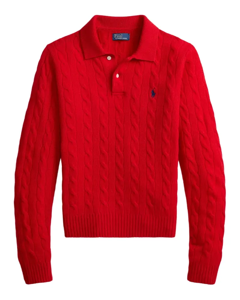 Ralph Lauren Poloshirt mit Zopfmuster - Rot Rot