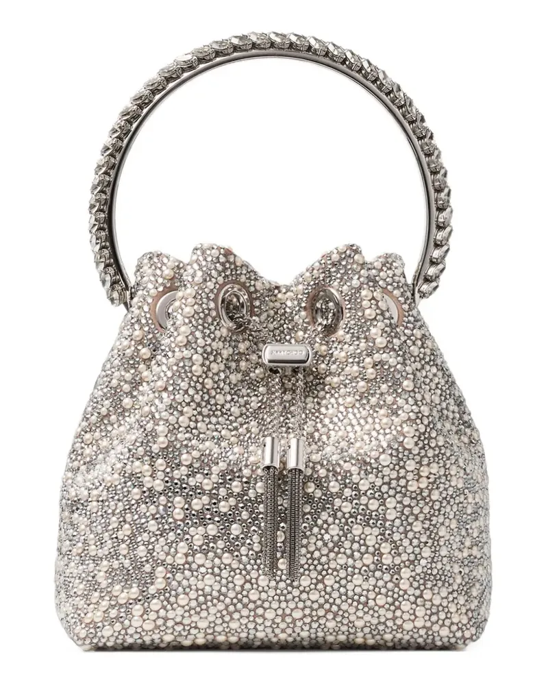 Jimmy Choo Bon Bon crystal-embellished bucket bag - Silber Silber