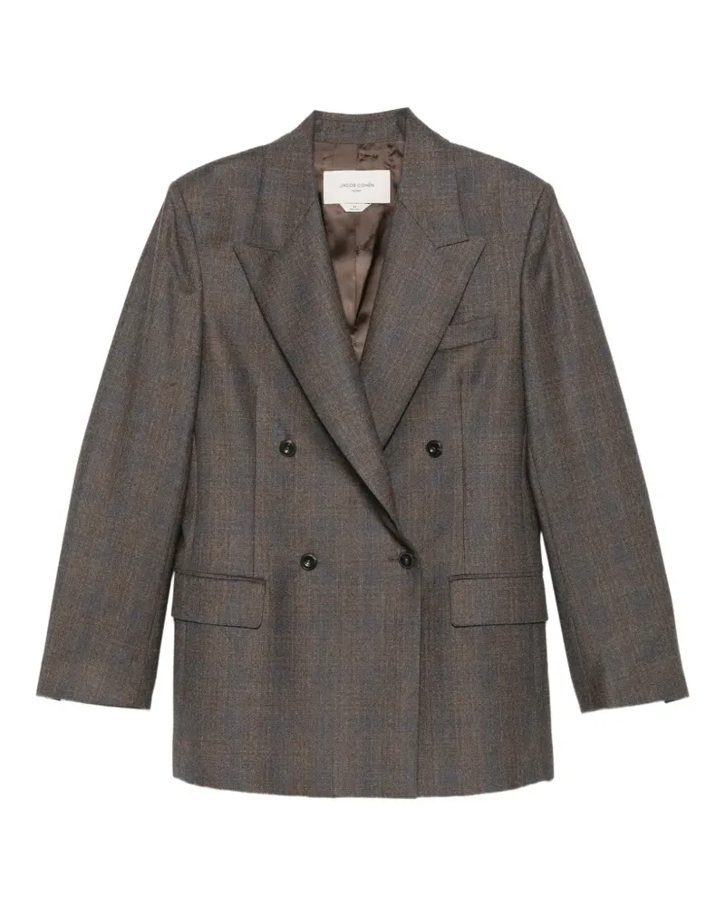 Jacob Cohën double-breasted check-pattern blazer - Braun Braun