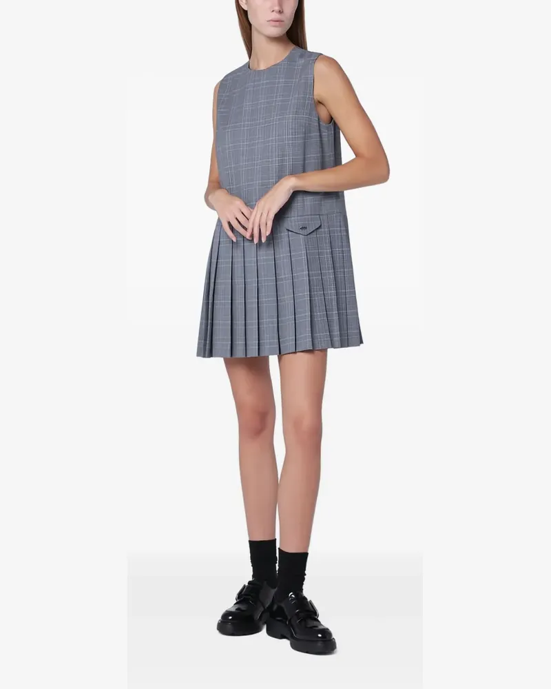 Kitsuné Minikleid mit Karomuster - Grau Grau