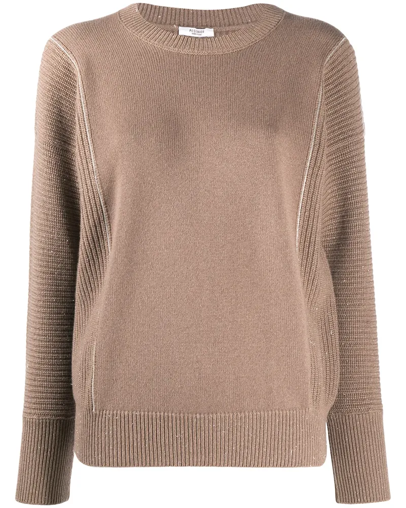 Peserico Pullover mit Rundhalsausschnitt - Braun Braun