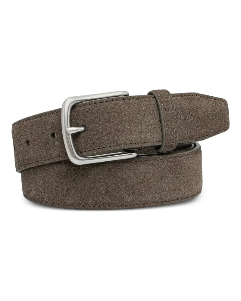 Marc O'Polo suede logo-debossed belt - Braun Braun