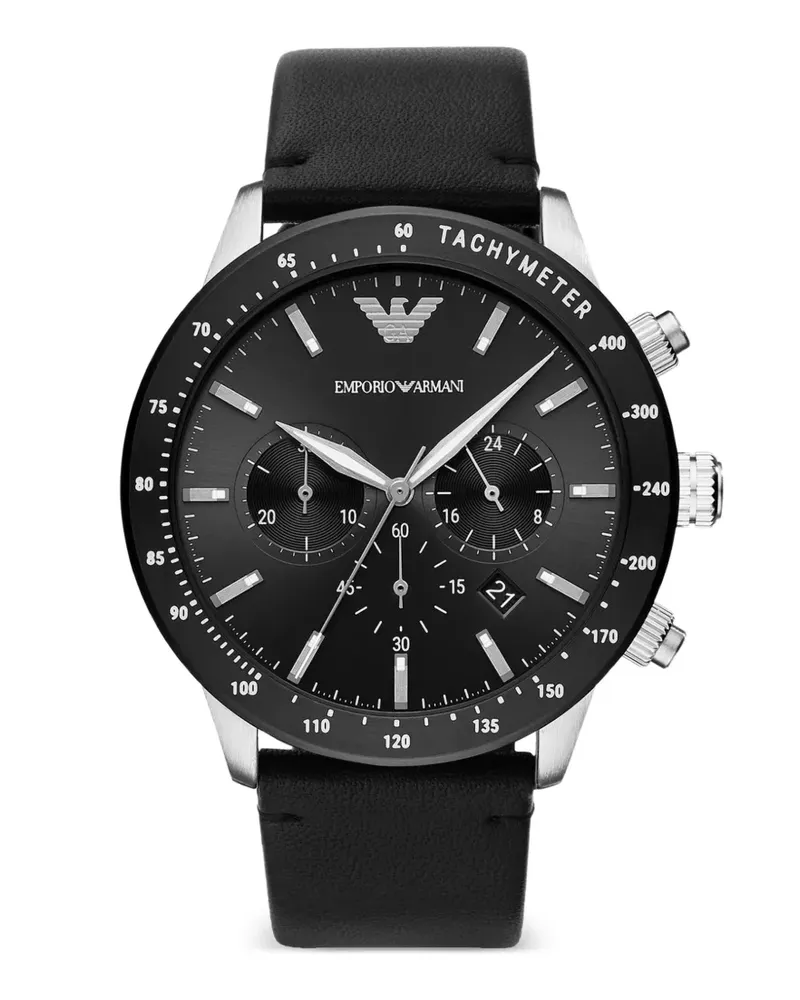 Emporio Armani Runde Armbanduhr 43mm - Schwarz Schwarz
