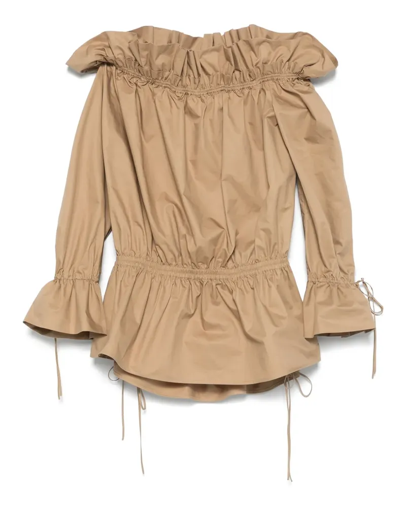 Saint Laurent Schulterfreies Minikleid - Braun Braun