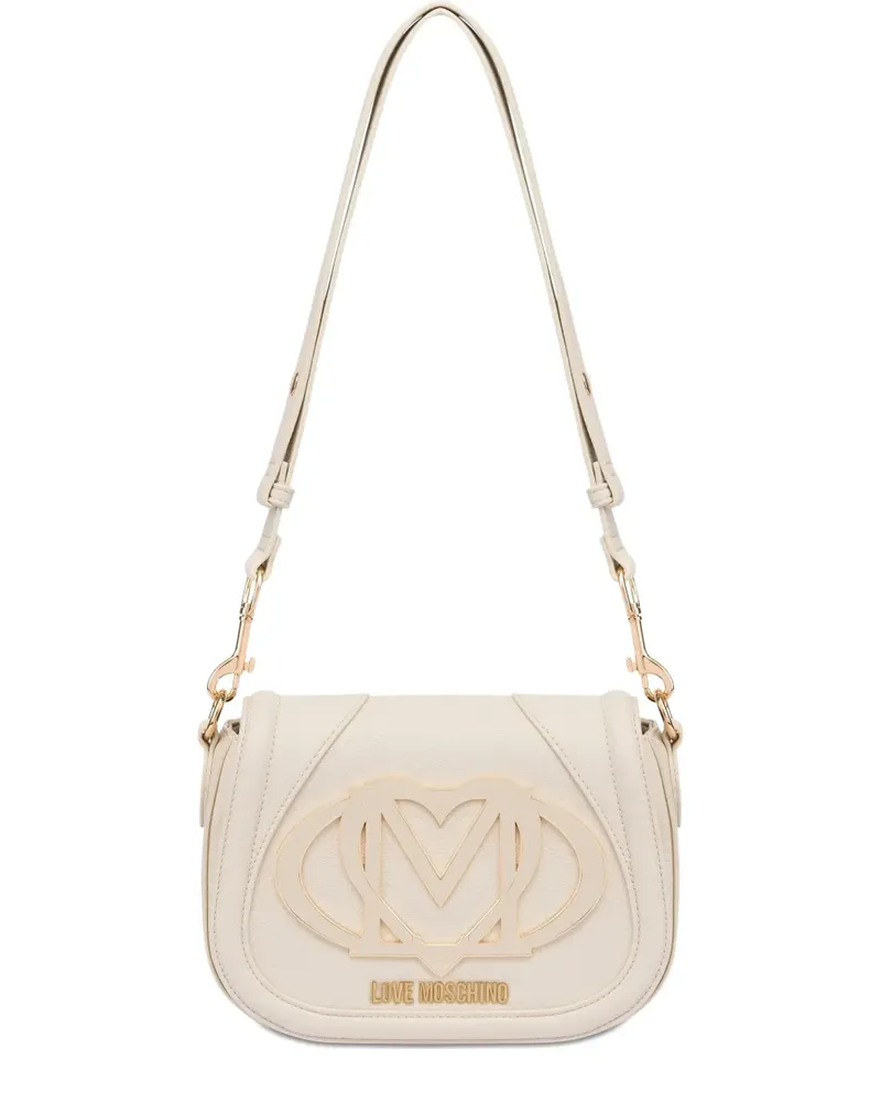 Moschino Schultertasche mit Klappe - Weiß Weiß