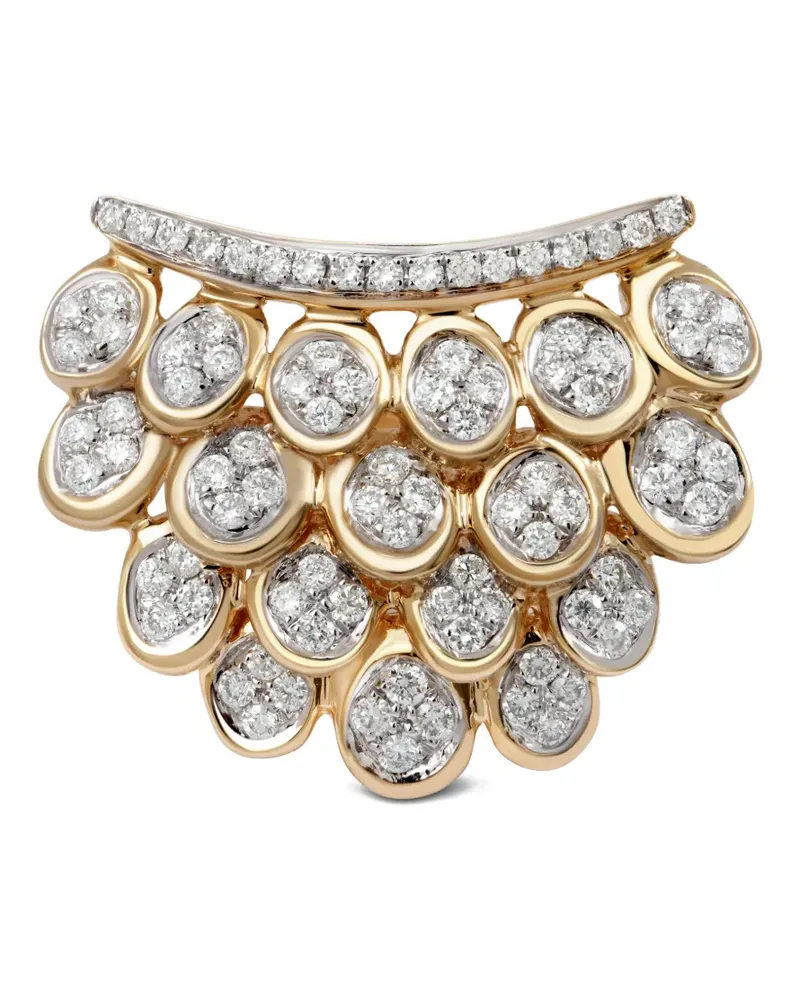 Rainbow K Blossom Full Pave Ohrring mit Diamanten - Gold Gold