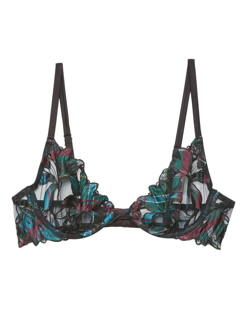 Fleur Du Mal Lily Plunge-BH - Schwarz Schwarz