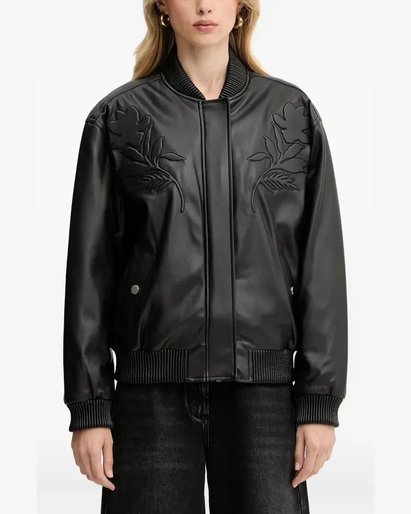 Guess Bomberjacke mit floralem Detail - Schwarz Schwarz