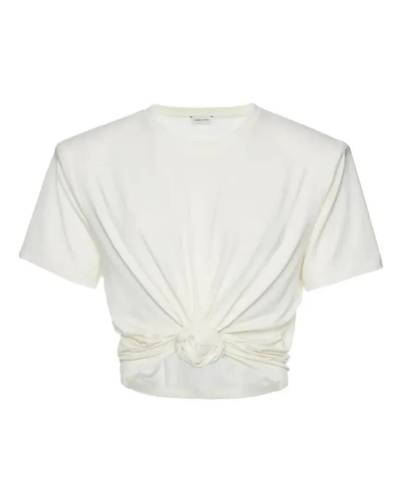 Magda Butrym knot crop T-shirt - Weiß Weiß