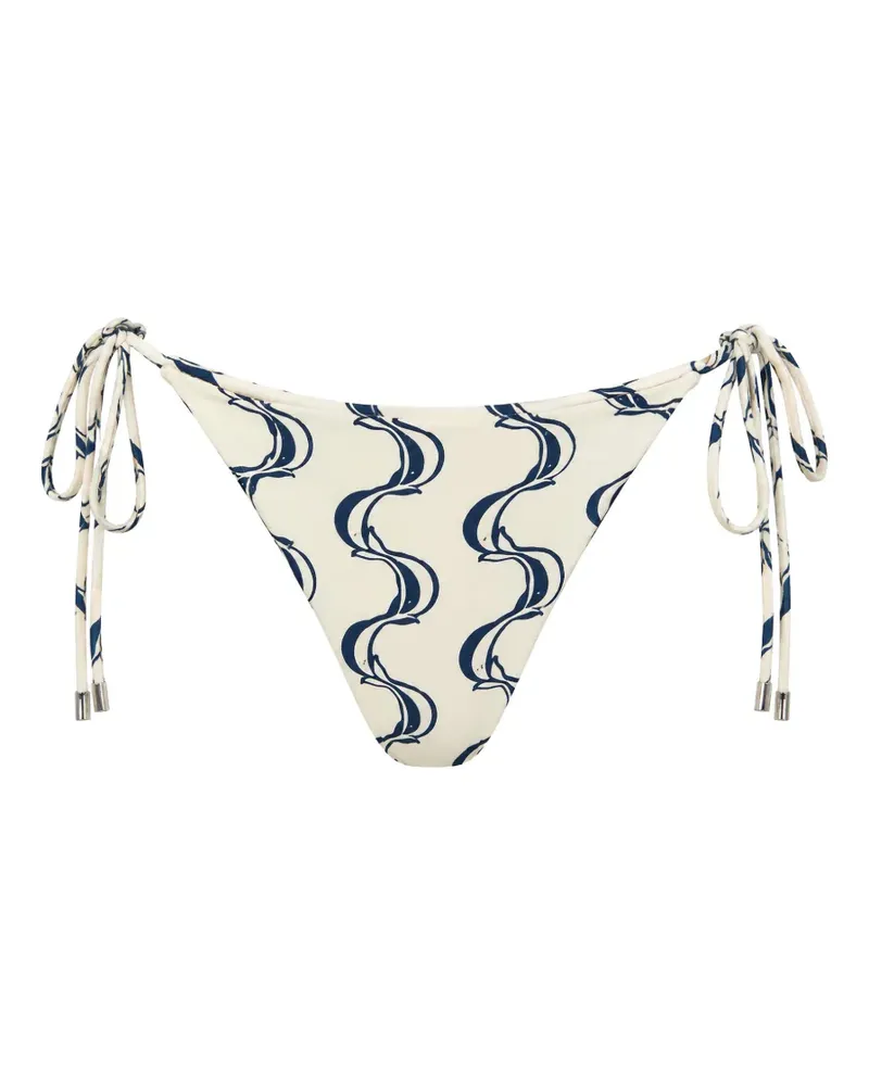 FARM Rio graphic-print tie-side bikini bottoms - Nude Nude