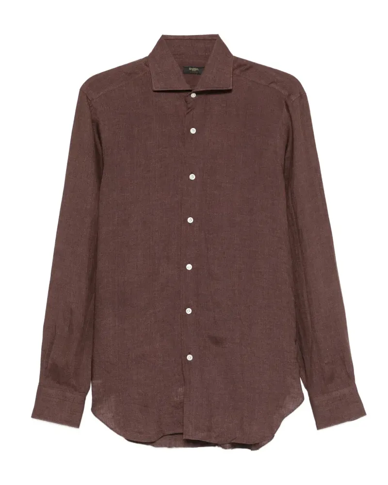 BARBA slub-texture shirt - Braun Braun