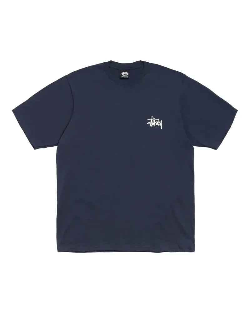 Stüssy Basic T-Shirt mit Logo - Blau Blau