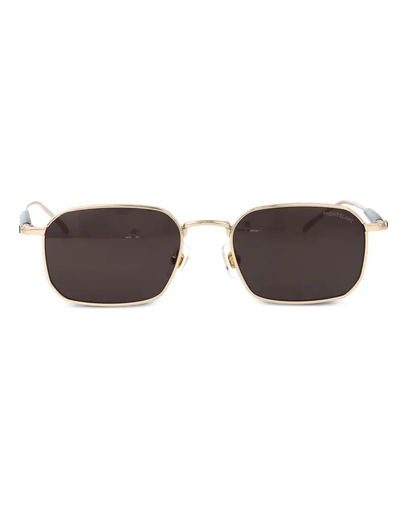 Montblanc Sonnenbrille mit eckigem Gestell - Gold Gold
