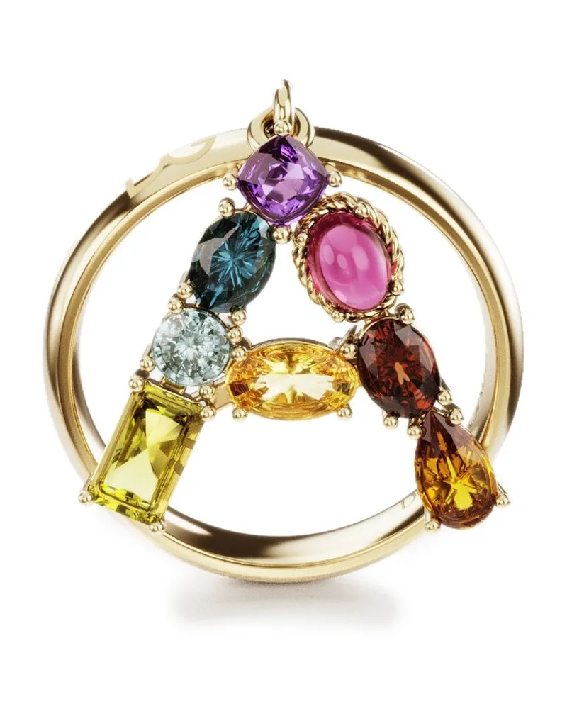 Dolce & Gabbana 18kt Rainbow Alphabet A Gelbgoldring Gold