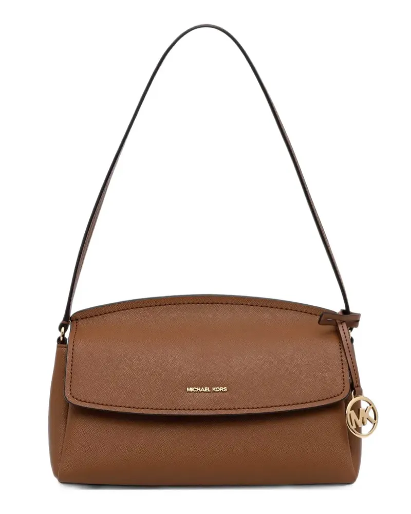 Michael Kors Schultertasche aus Saffiano-Leder mit Logo-Schild - Braun Braun