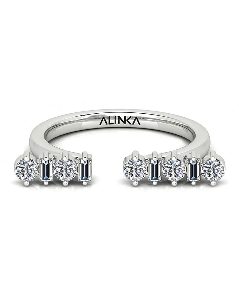 Alinka 18kt Weißgoldring mit Diamanten Silber