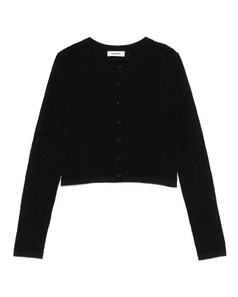 Sandro Cropped-Cardigan mit Knöpfen - Schwarz Schwarz