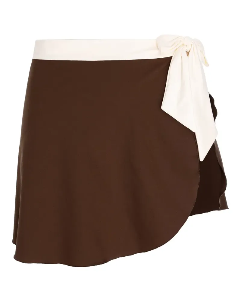 Noire Swimwear Aria Minirock im Wickelstil - Braun Braun