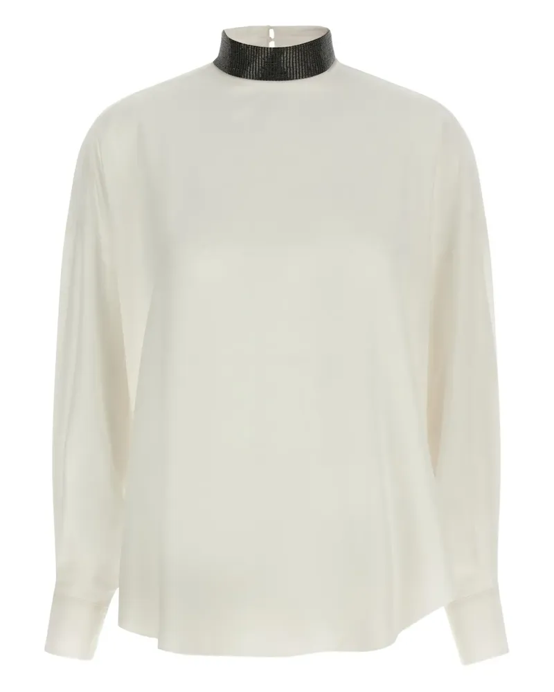 Brunello Cucinelli Bluse mit Kristallen - Nude Nude