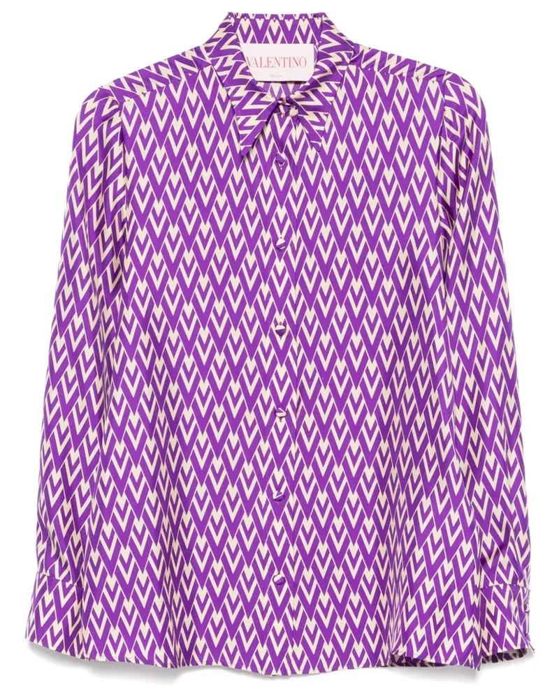 Valentino Garavani Toute La V Twill-Hemd - Violett Violett