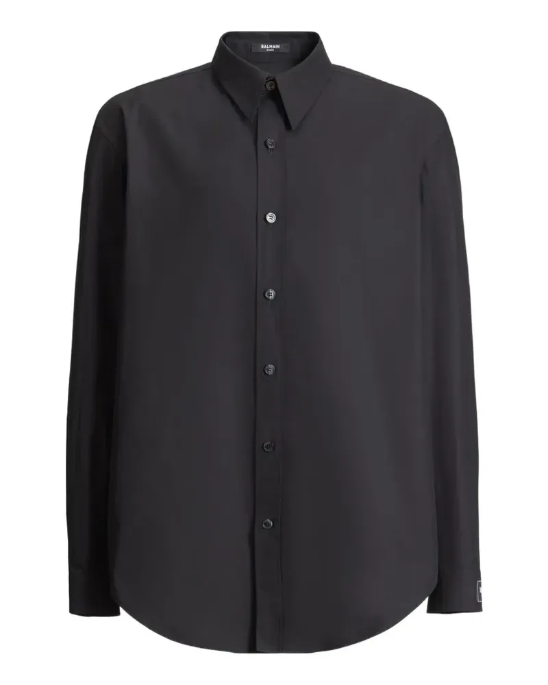 Balmain Paris Hemd aus Baumwoll-Popeline - Schwarz Schwarz