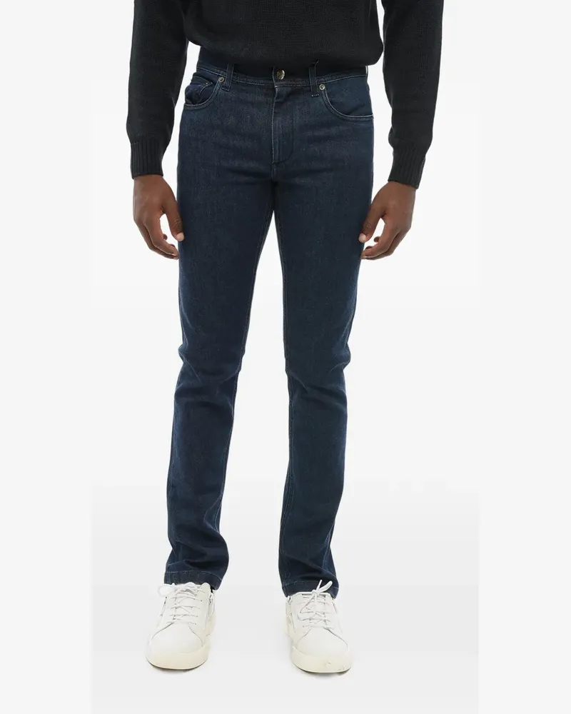 Corneliani logo-patch jeans - Blau Blau