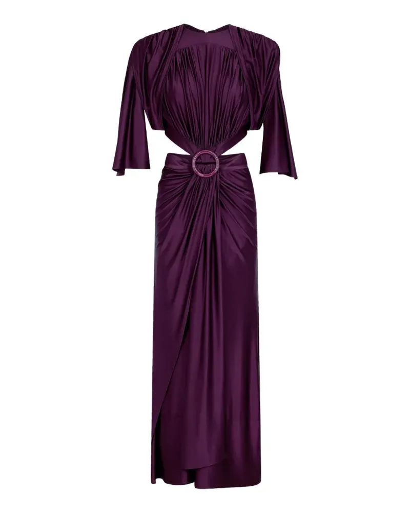 Paco Rabanne ruched-detail maxi dress - Violett Violett