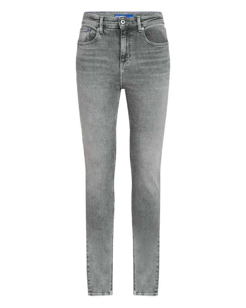 Karl Lagerfeld Skinny-Jeans mit Knopfverschluss - Grau Grau