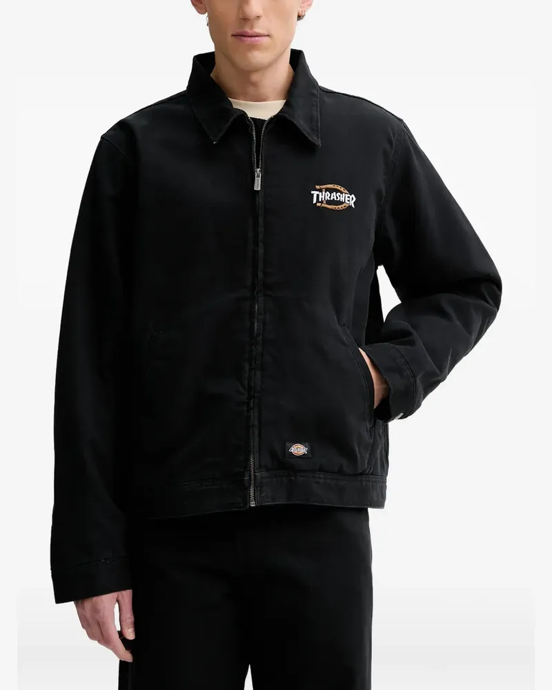 Dickies x Trasher logo-embroidered zip-fastening jacket - Schwarz Schwarz
