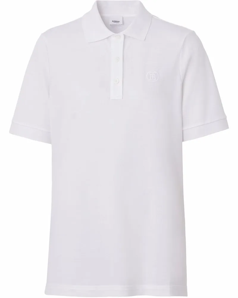 Burberry Poloshirt mit TB-Monogramm - Weiß Weiß