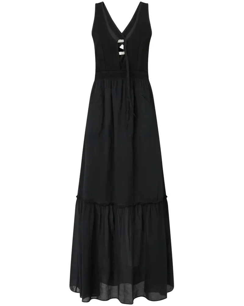 Pinko Langes Kleid mit Schnalle - Schwarz Schwarz