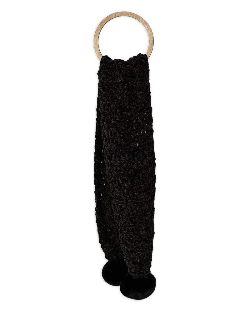 Kurt Geiger Schal mit Pompons - Schwarz Schwarz