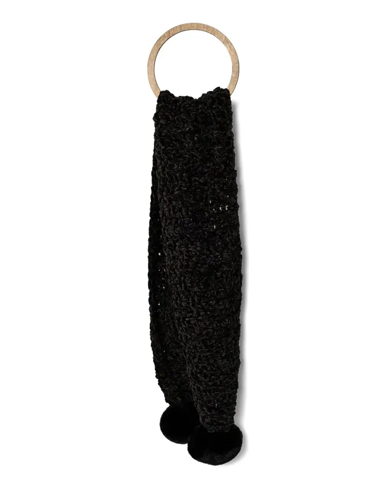 Kurt Geiger pompom-detail scarf - Schwarz Schwarz