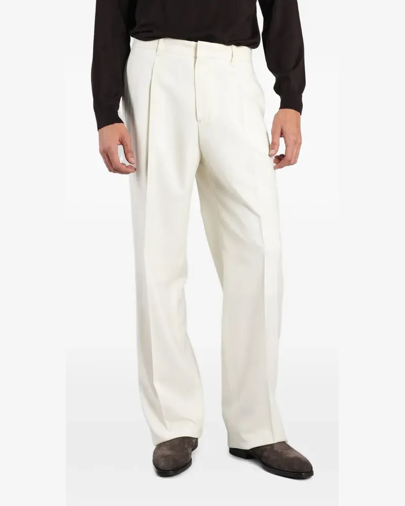 LARDINI Wide-Leg-Hose mit Bundfalten - Weiß Weiß