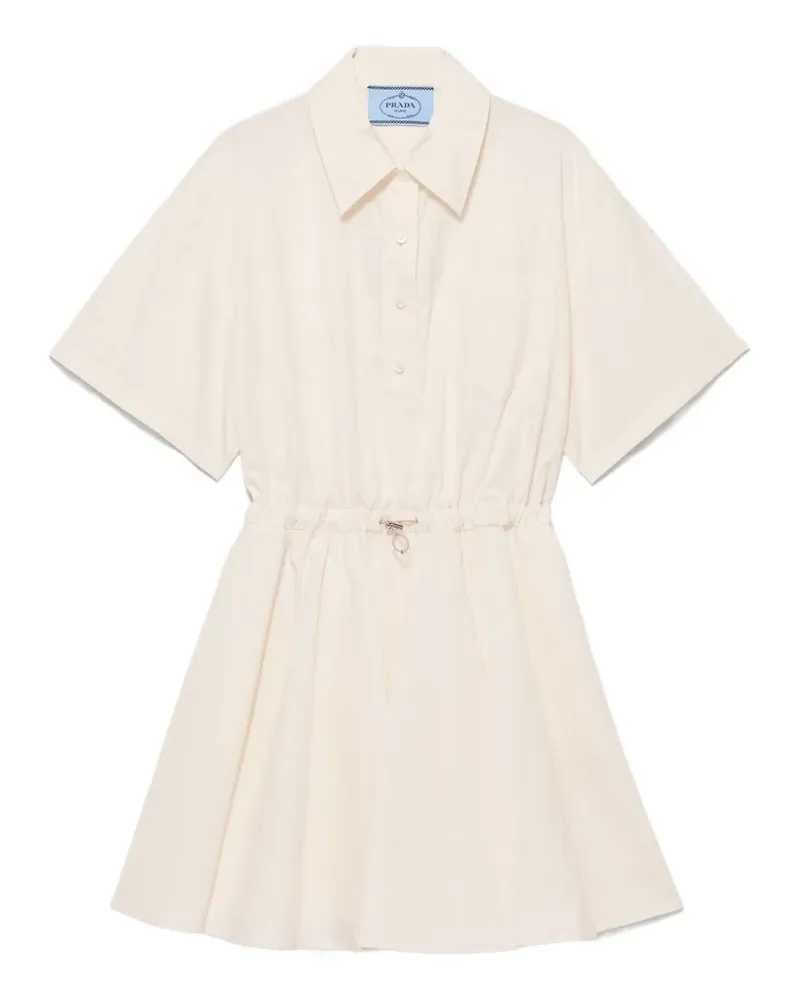 Prada short-sleeved technical pongé dress - Nude Nude