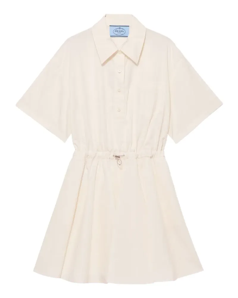 Prada Kurzarm-Kleid aus technischem Pongé - Nude Nude