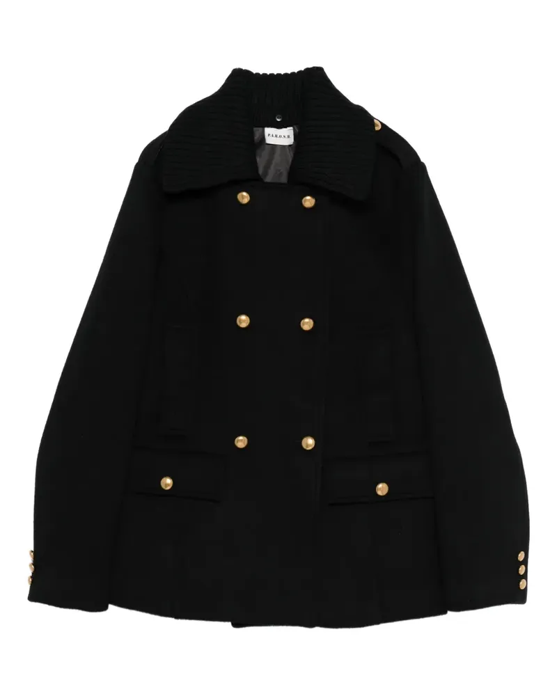 P.A.R.O.S.H. P.A.R.O H. ribbed-collar jacket - Schwarz Schwarz