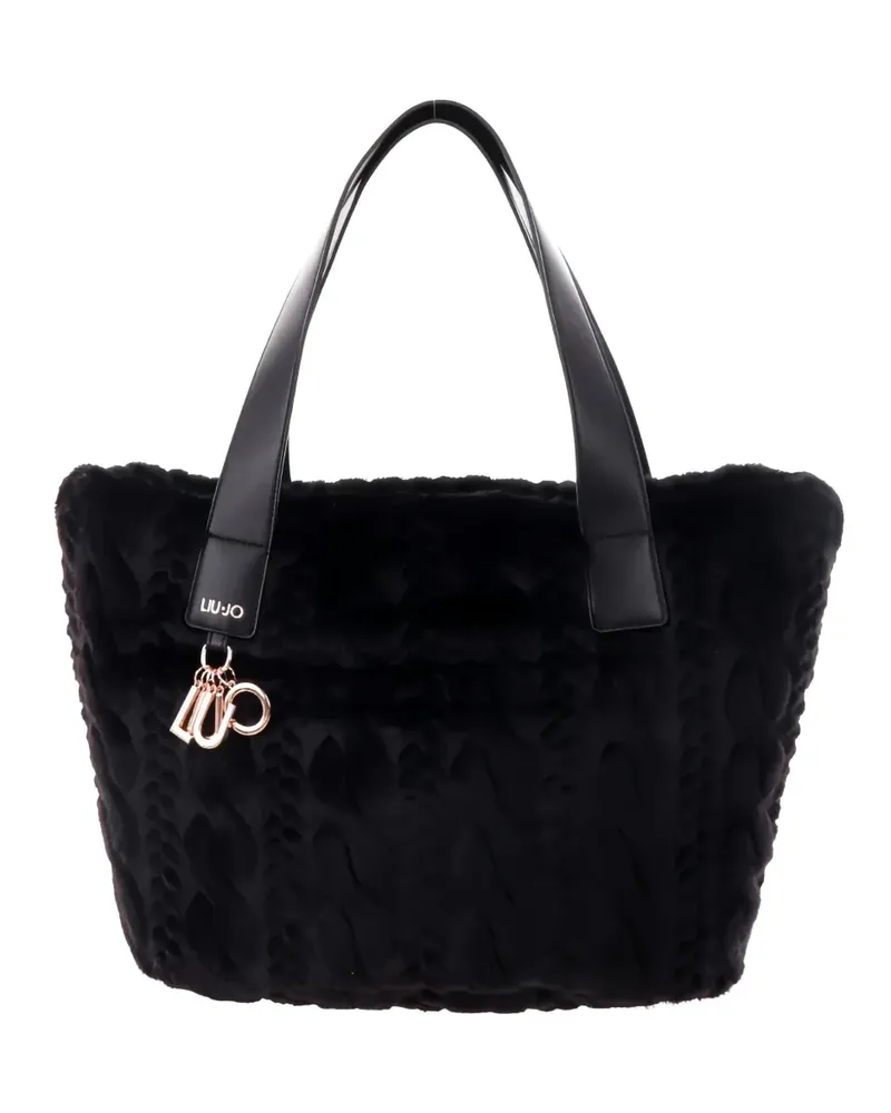 Liu Jo Großer Tote Bag mit Zopfmuster - Schwarz Schwarz