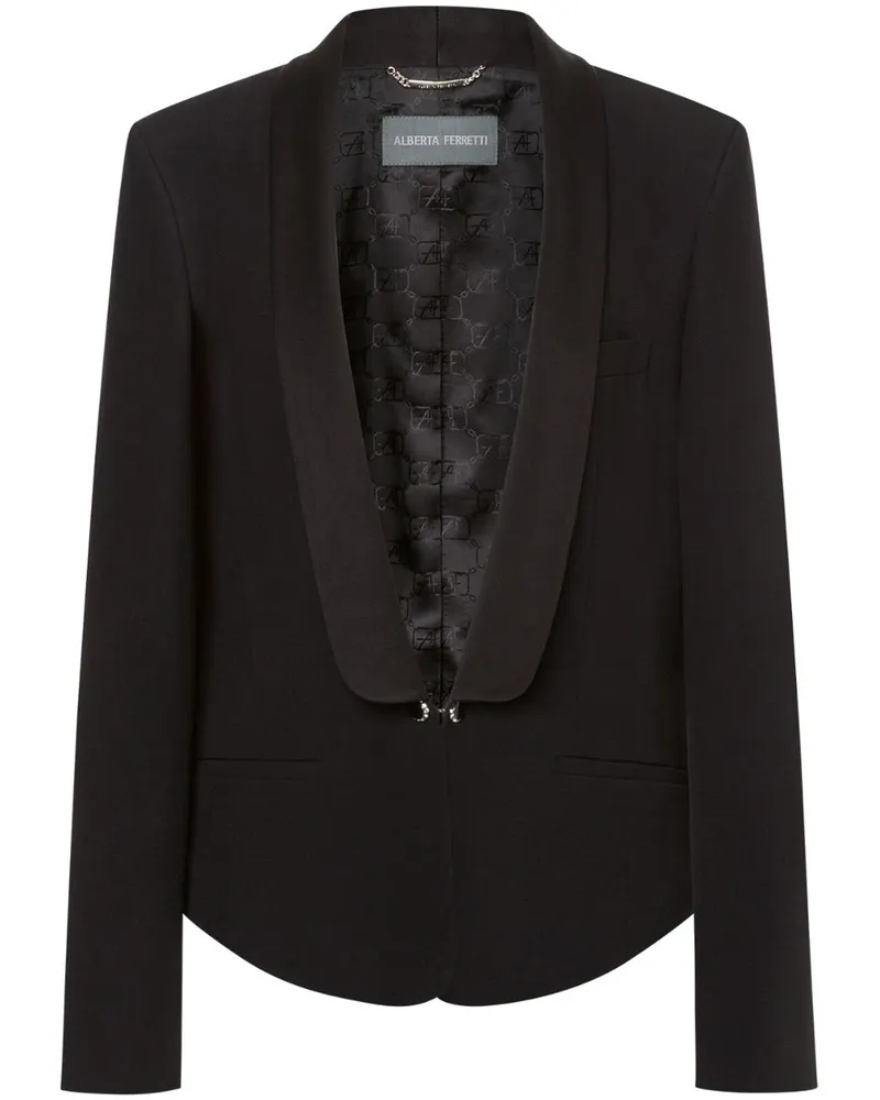 Alberta Ferretti Enver Smoking-Jacke aus Satin - Schwarz Schwarz