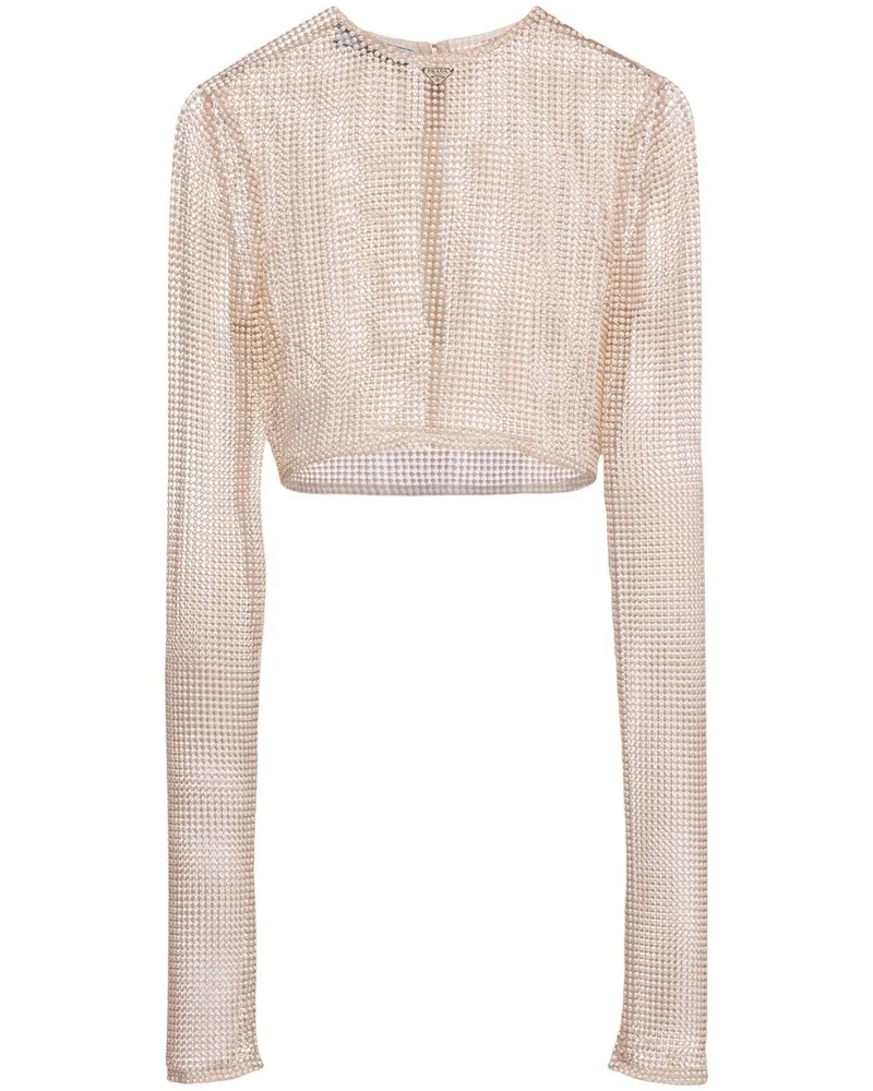 Prada Top mit Perlenverzierung - Nude Nude