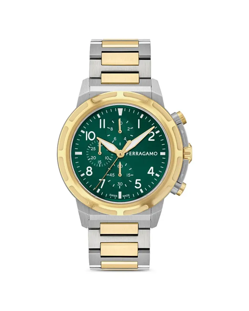 Ferragamo Armbanduhr aus Edelstahl 44mm - Grün Grün